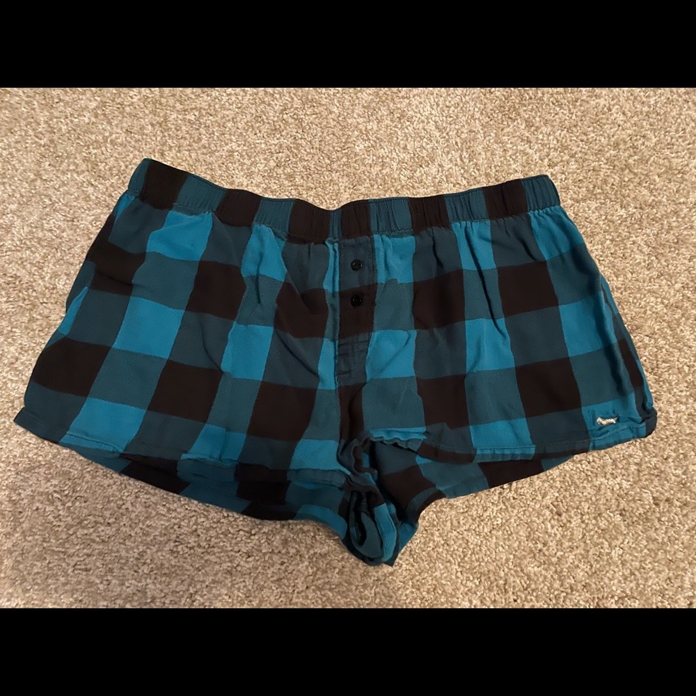 PINK V/S Blue & Black Checkered Sleep Shorts Size Small